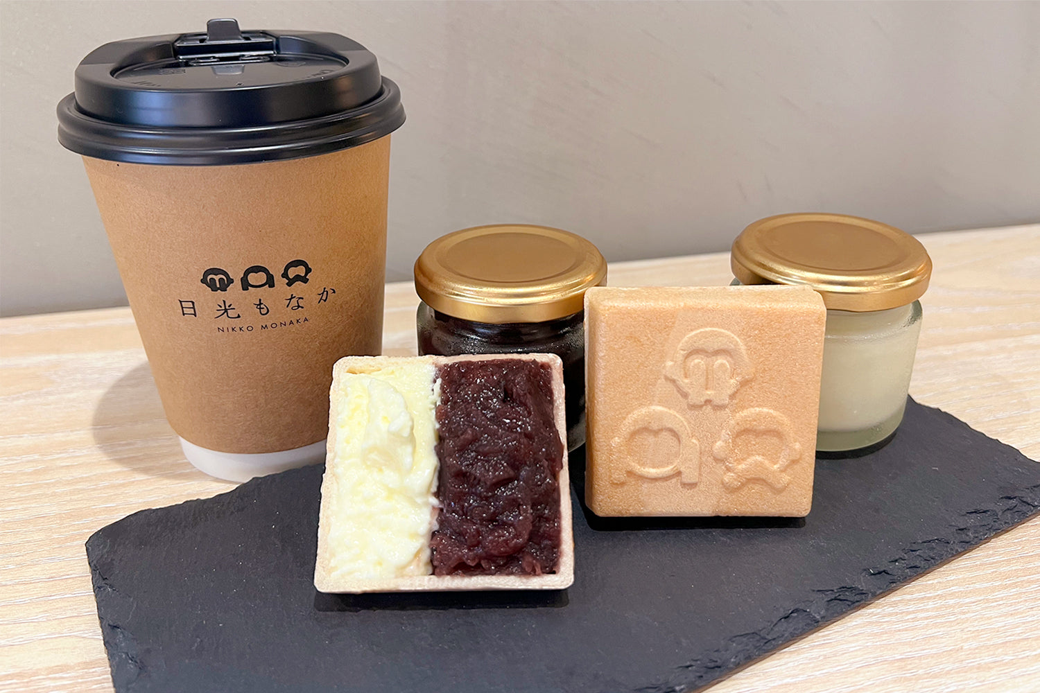 イートイン・食べ歩きメニューに新登場！「日光お猿さんもなか～粒あん×マスカルポーネ～」